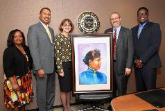 Dr. James Lee paints a Color Portrait of Dr. Ida Gray